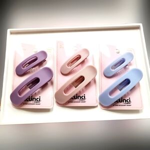 NWT 3 SETS PASTEL COLORED SCÜNCI GENTLE HAIR CLIPS!